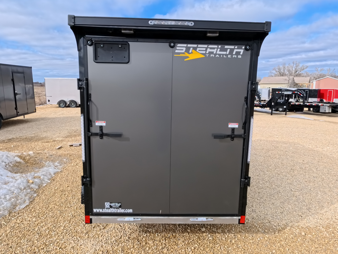 New 2026 Stealth Trailers 6 x 12 x 6.5 Cobra Cargo / Enclosed Trailer, 7k GVWR, Rear Flare with Load Lights, Charcoal with Blackout Pkg.