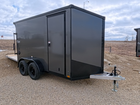 New 2026 Stealth Trailers 6 x 12 x 6.5 Cobra Cargo / Enclosed Trailer, 7k GVWR, Rear Flare with Load Lights, Charcoal with Blackout Pkg.