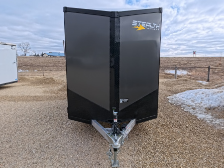 New 2026 Stealth Trailers 6 x 12 x 6.5 Cobra Cargo / Enclosed Trailer, 7k GVWR, Rear Flare with Load Lights, Charcoal with Blackout Pkg.