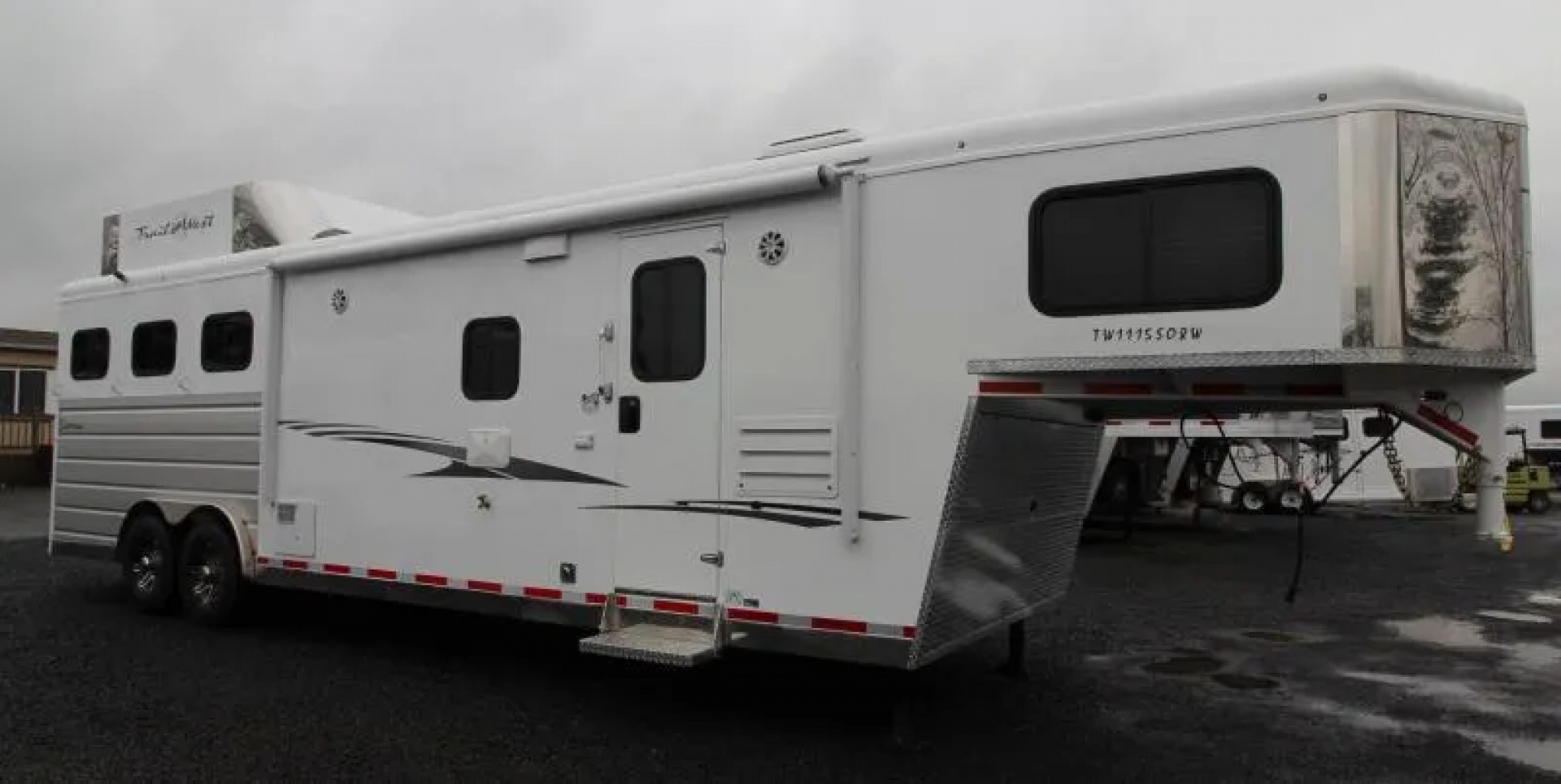 Used 2019 Trails West Sierra 11x15 w/ Slide out 3 Horse Trailer