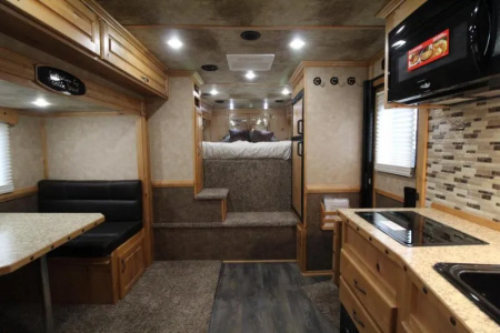 Used 2019 Trails West Sierra 11x15 w/ Slide out 3 Horse Trailer