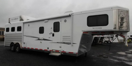 Used 2019 Trails West Sierra 11x15 w/ Slide out 3 Horse Trailer