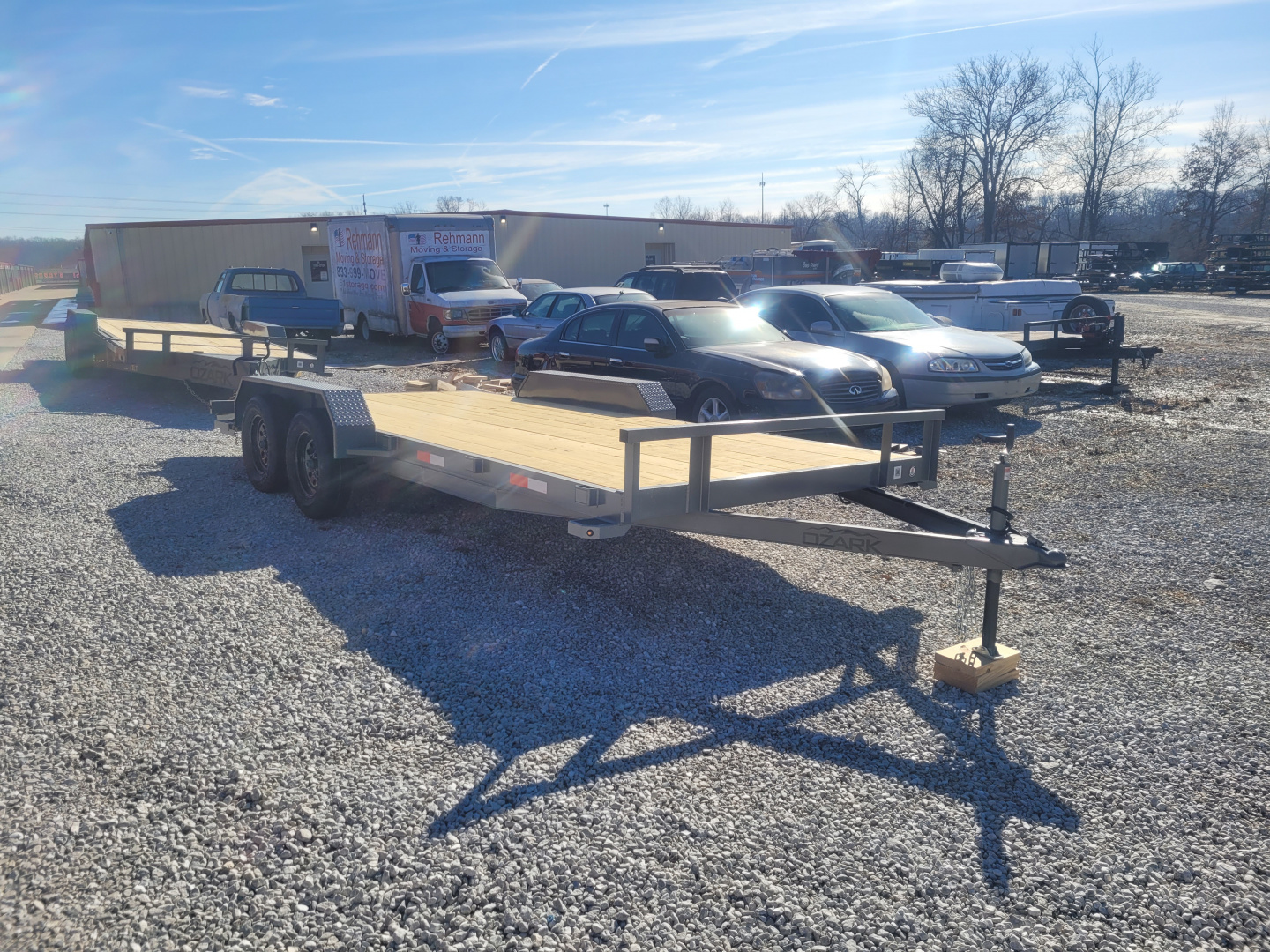 New 2026 Ozark 82x18 TA, 2' dovetail with 4' slide in ramps, 3.5k axles Car Hauler