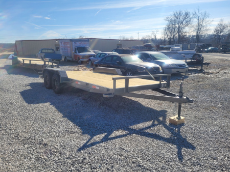 New 2026 Ozark 82x18 TA, 2' dovetail with 4' slide in ramps, 3.5k axles Car Hauler