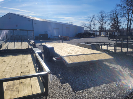 New 2026 Ozark 82x20 TA, 2' dovetail with 4' slide in ramps, 3.5k axles Car Hauler