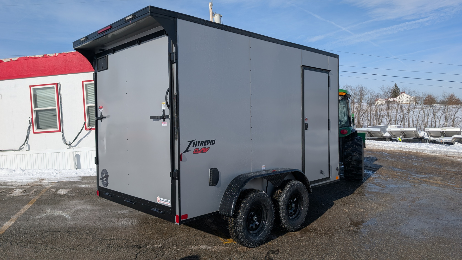 New 2026 Homesteader 7x12 Intrepid "OVERLAND" V-Nose Cargo Trailer w/ Ramp Door
