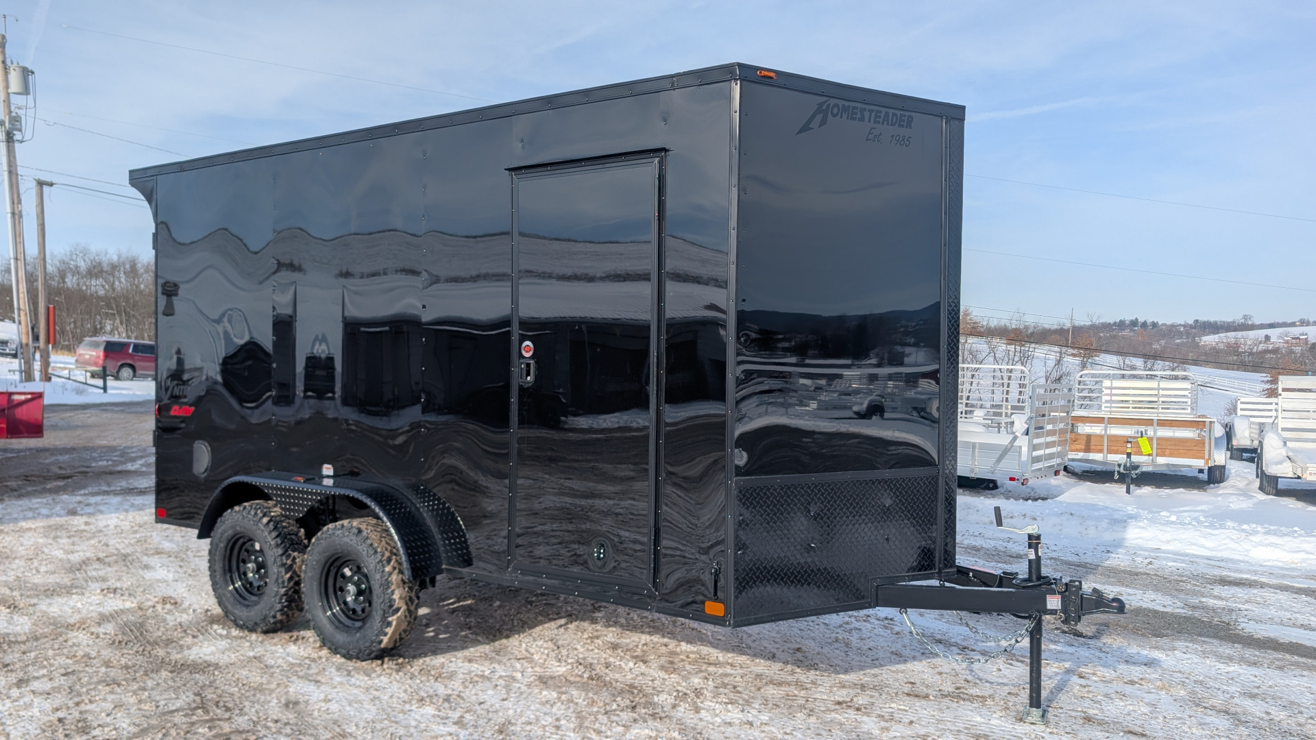 New 2026 Homesteader 7x14 Intrepid "OVERLAND" V-Nose Cargo Trailer w/ Ramp Door