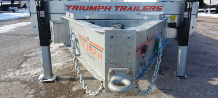 New 102X22+10' HYDRAULIC BEAVERTAIL DECKOVER GALVANIZED 12K AXLES HYDRAULIC JACKS TRIUMPH