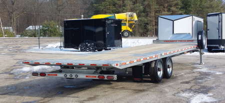 New 102X22+10' HYDRAULIC BEAVERTAIL DECKOVER GALVANIZED 12K AXLES HYDRAULIC JACKS TRIUMPH