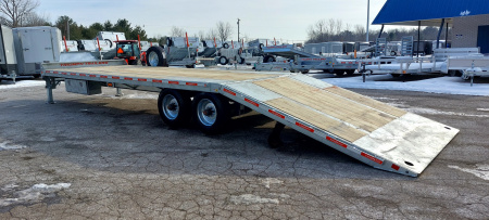 New 102X22+10' HYDRAULIC BEAVERTAIL DECKOVER GALVANIZED 12K AXLES HYDRAULIC JACKS TRIUMPH