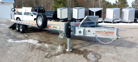 New 102X22+10' HYDRAULIC BEAVERTAIL DECKOVER GALVANIZED 12K AXLES HYDRAULIC JACKS TRIUMPH