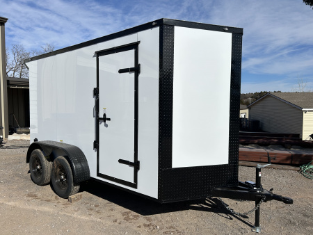 New 2026 Family Trailer 6x12 Tandem Axles Cargo / Enclosed Trailer-Screwless Exterior-Blackout Pkg-Rear Spoiler