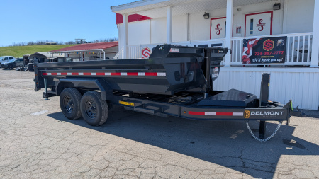 New 2026 Belmont 6'10" x 14 HD DLX Lo Pro Hydraulic Equipment Dump w/ 3 Way Gate