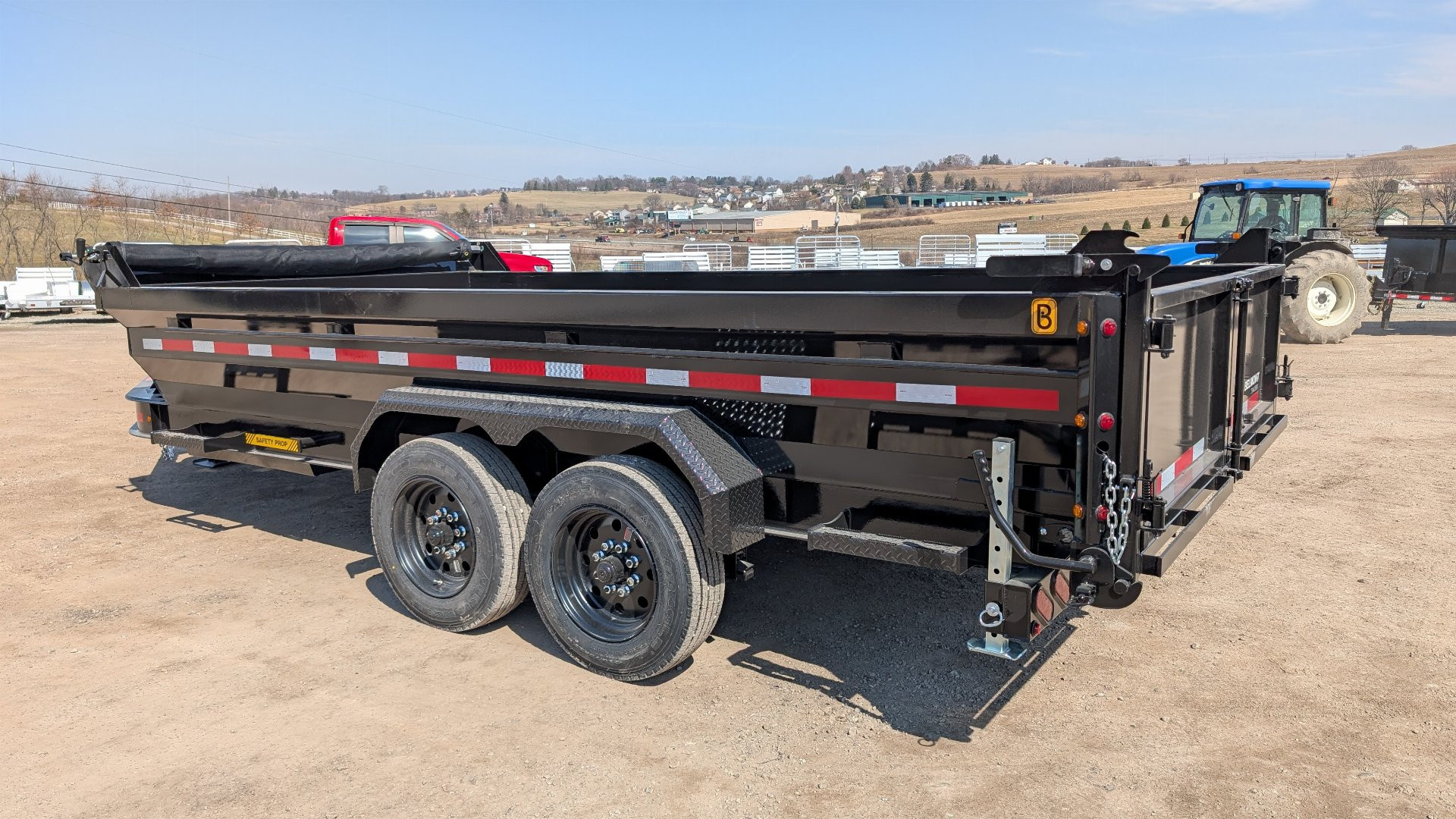New 2026 Belmont 6'10" x 16 HD DLX Lo Pro Hydraulic Equipment Dump w/ 3 Way Gate (10K Axles!!!)
