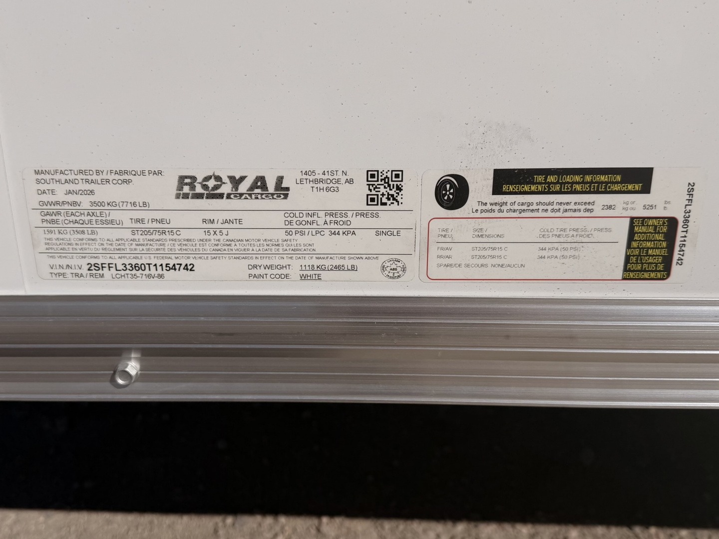 New 2026 Royal Cargo Trailers 7-14-1.5V Enclosed