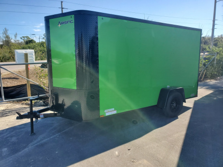 New 2026 Arising 6X12 3K SINGLE AXLE CARGO TRAILER WITH REAR RAMP DOOR, BLACKOUT PACKAGE, FULL TUBE FRAME