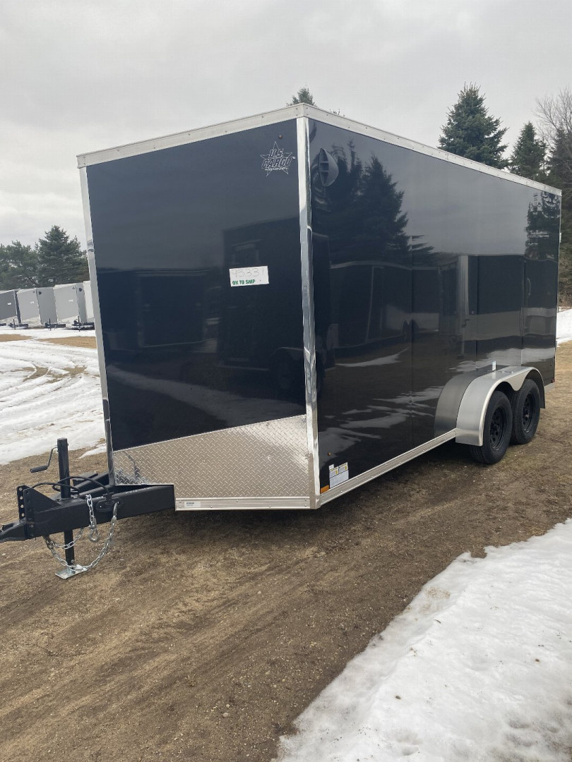 New 2026 US Cargo 7X16 BLACK W/RAMP 7FT INTERIOR Cargo / Enclosed Trailer