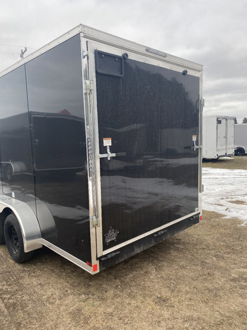 New 2026 US Cargo 7X16 BLACK W/RAMP 7FT INTERIOR Cargo / Enclosed Trailer