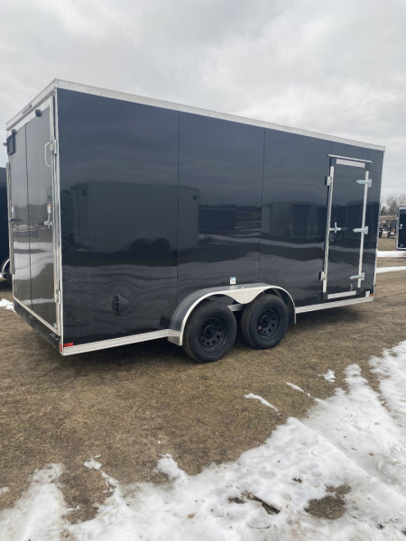 New 2026 US Cargo 7X16 BLACK W/RAMP 7FT INTERIOR Cargo / Enclosed Trailer