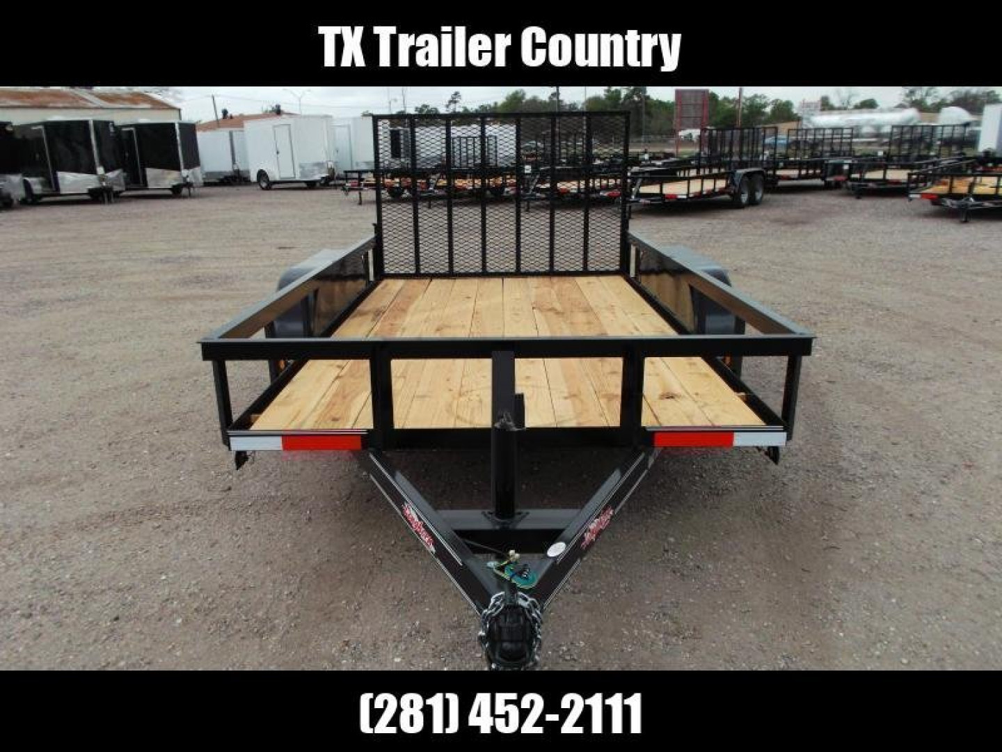 New 2026 J&C Trailers 77X10 Tandem Axle Utility Trailer / Channel Wrap Tongue / 2" Bulldog Coupler / Heavy Duty 4ft Ramp Gate / LED Lights