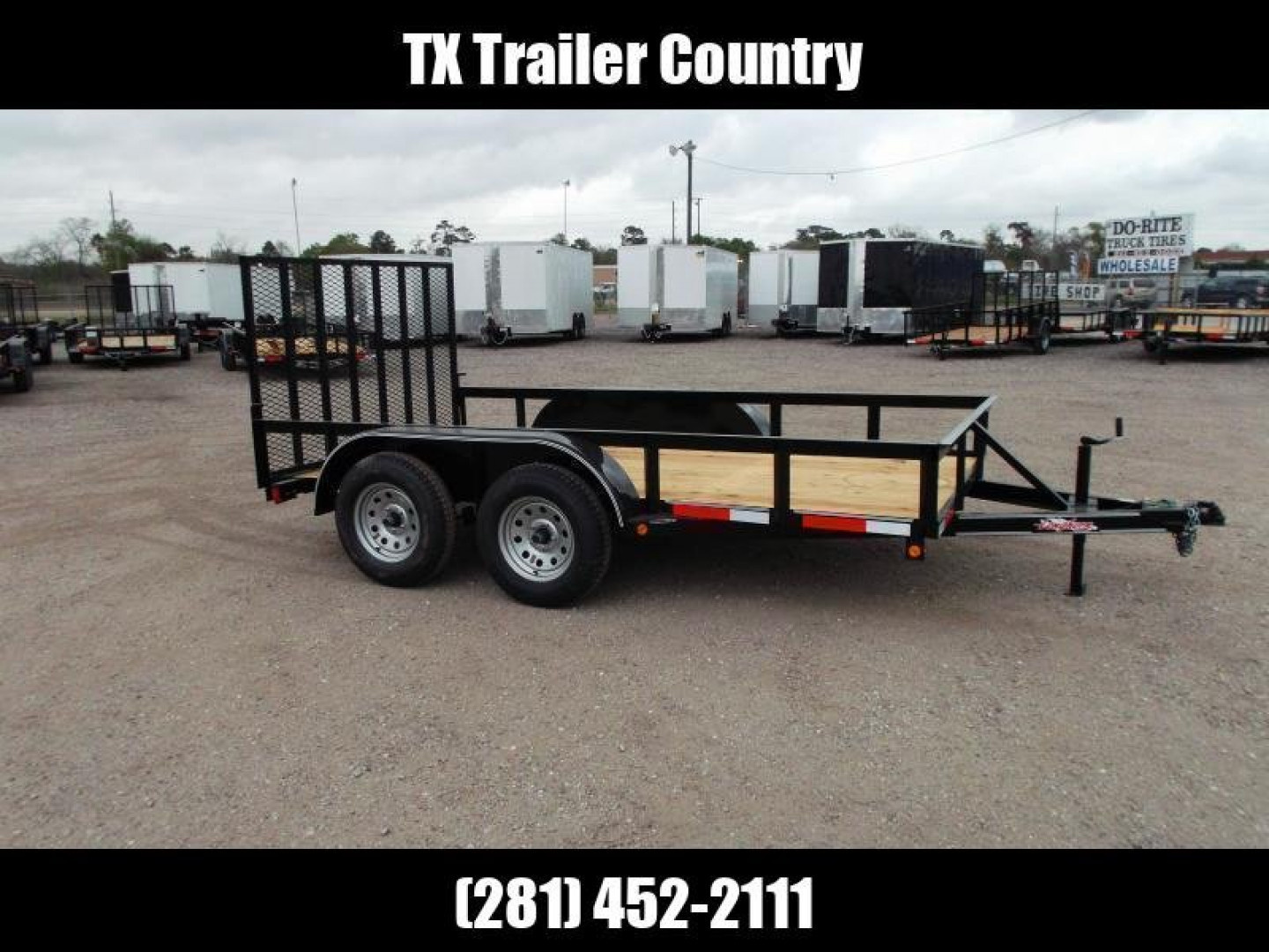 New 2026 J&C Trailers 77X10 Tandem Axle Utility Trailer / Channel Wrap Tongue / 2" Bulldog Coupler / Heavy Duty 4ft Ramp Gate / LED Lights