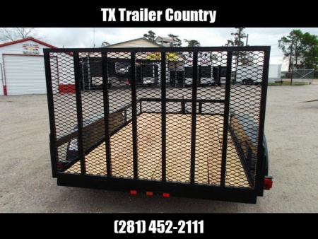 New 2026 J&C Trailers 77X10 Tandem Axle Utility Trailer / Channel Wrap Tongue / 2" Bulldog Coupler / Heavy Duty 4ft Ramp Gate / LED Lights