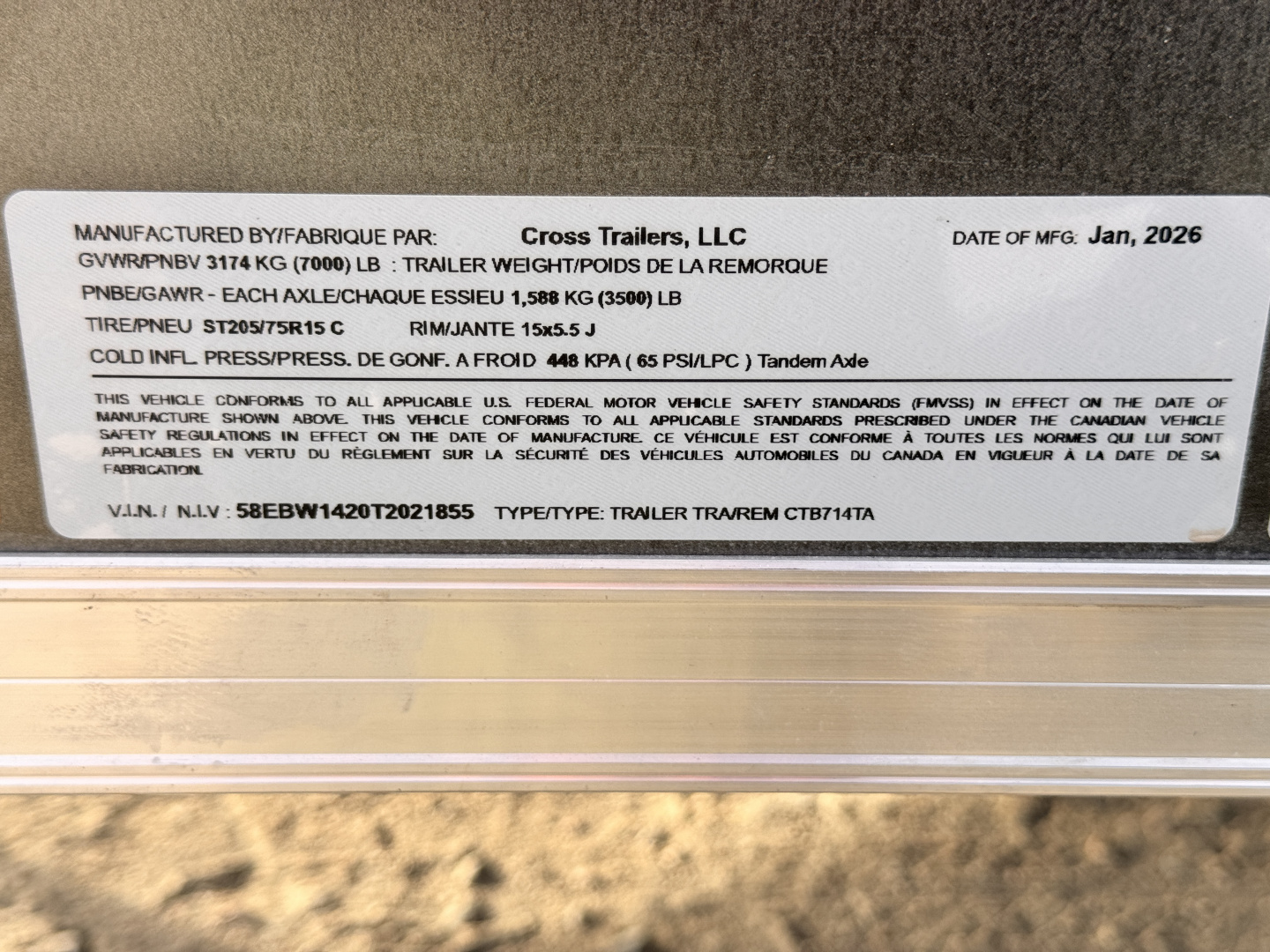 New 2026 Cross Trailers 7-14-1.5V Enclosed