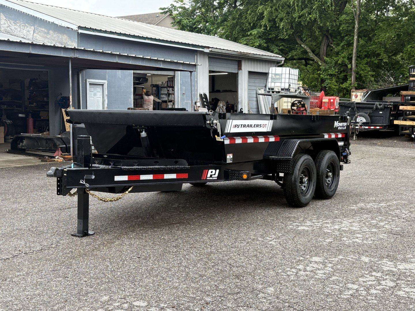 New 2026 PJ Trailers 83" x 14' Low-Pro Telescopic (DT1) 15.4K GVWR - Hydraulic Jack Dump Trailer