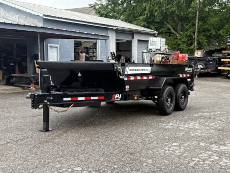 New 2026 PJ Trailers 83" x 14' Low-Pro Telescopic (DT1) 15.4K GVWR - Hydraulic Jack Dump Trailer