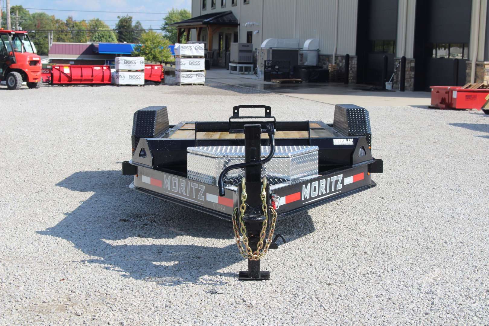 New 2026 Moritz 7' x 14' + 6' Low Pro - Hydraulic Power Tail - Equipment Trailer - 16000# GVW