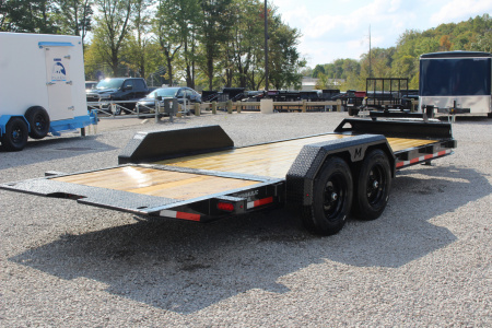 New 2026 Moritz 7' x 14' + 6' Low Pro - Hydraulic Power Tail - Equipment Trailer - 16000# GVW