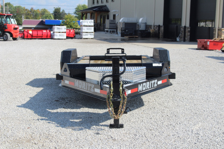 New 2026 Moritz 7' x 14' + 6' Low Pro - Hydraulic Power Tail - Equipment Trailer - 16000# GVW