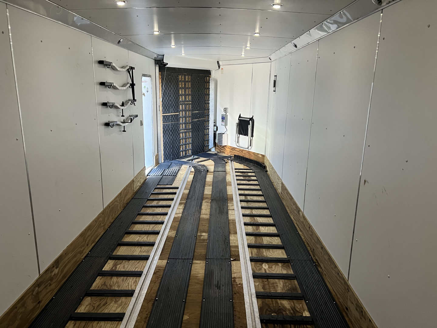 Used 2016 Triton 7x27 Aluminum Drive Out Front Enclosed Rear Ramp Snowmobile Cargo Trailer