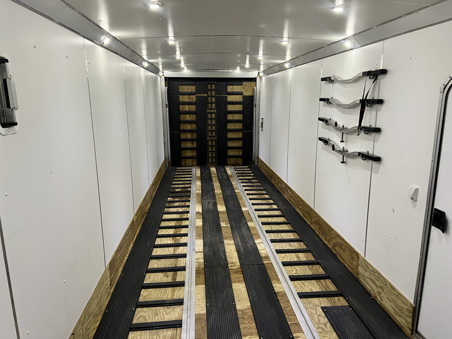 Used 2016 Triton 7x27 Aluminum Drive Out Front Enclosed Rear Ramp Snowmobile Cargo Trailer