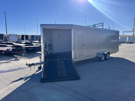 Used 2016 Triton 7x27 Aluminum Drive Out Front Enclosed Rear Ramp Snowmobile Cargo Trailer