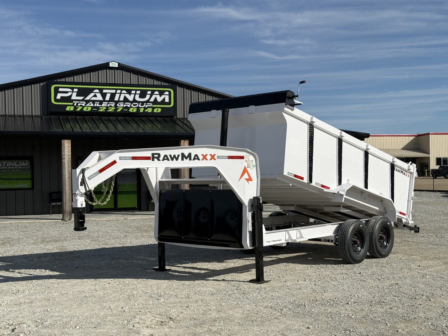 New 2026 RawMaxx LPX TELESCOPIC 83X14X44 HIGH SIDE W/HYDRAULIC JACKS 16K GVWR GOOSENECK Dump Trailer
