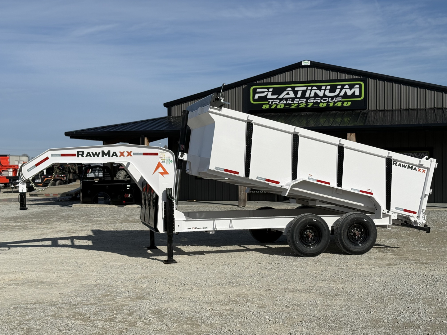 New 2026 RawMaxx LPX TELESCOPIC 83X14X44 HIGH SIDE W/HYDRAULIC JACKS 16K GVWR GOOSENECK Dump Trailer