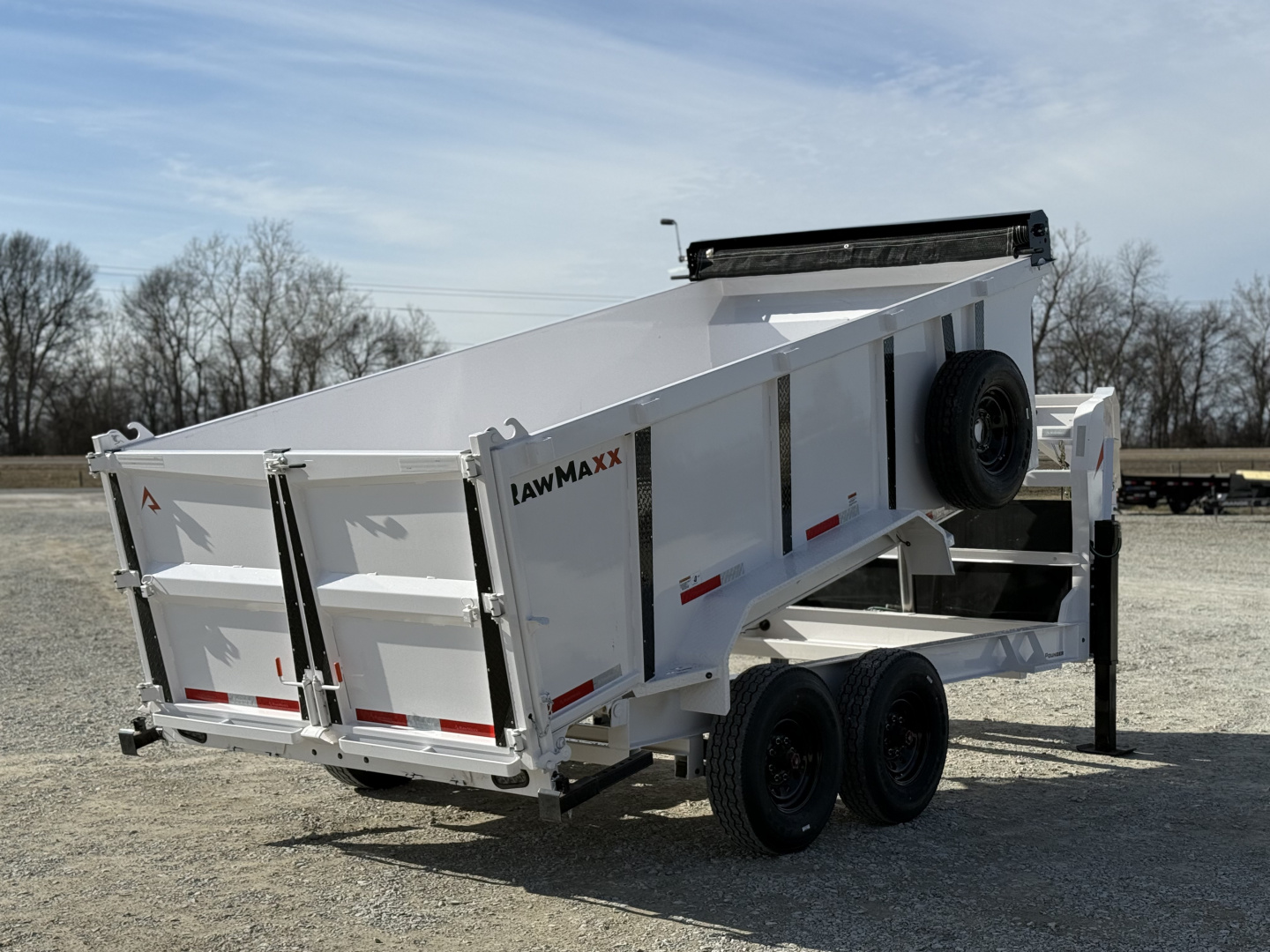 New 2026 RawMaxx LPX TELESCOPIC 83X14X44 HIGH SIDE W/HYDRAULIC JACKS 16K GVWR GOOSENECK Dump Trailer