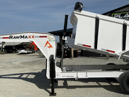 New 2026 RawMaxx LPX TELESCOPIC 83X14X44 HIGH SIDE W/HYDRAULIC JACKS 16K GVWR GOOSENECK Dump Trailer