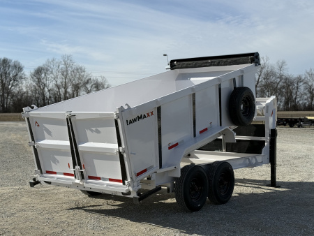 New 2026 RawMaxx LPX TELESCOPIC 83X14X44 HIGH SIDE W/HYDRAULIC JACKS 16K GVWR GOOSENECK Dump Trailer