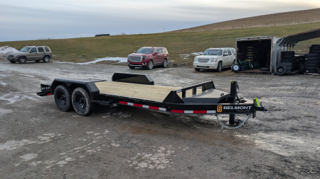 New 2026 Belmont 16' (13+3) HD Lo Pro Equipment Trailer w/ Full Width Wedge Ramps