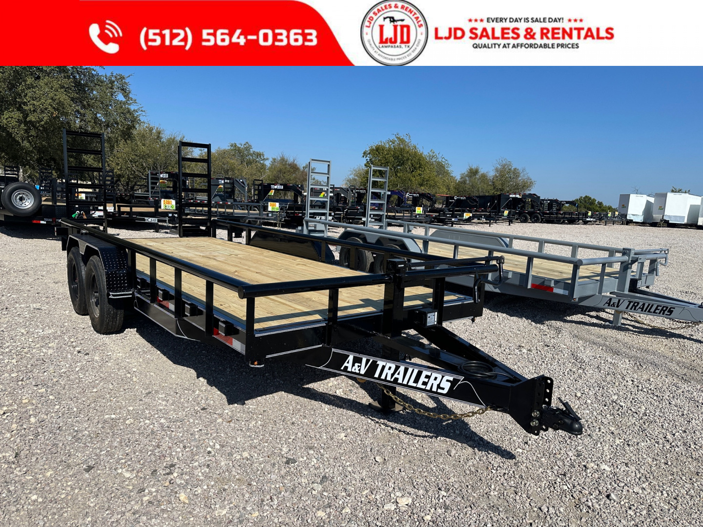 New 2026 A & V - 83" X 20' Pipe Top Equipment Trailer - 14K GVWR