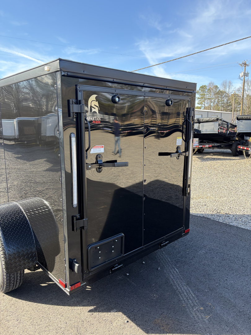 New 2026 Spartan 5X8 Pro-Series Enclosed Trailer, Side Door Barlock, Blackout Polycor, Stabledeck