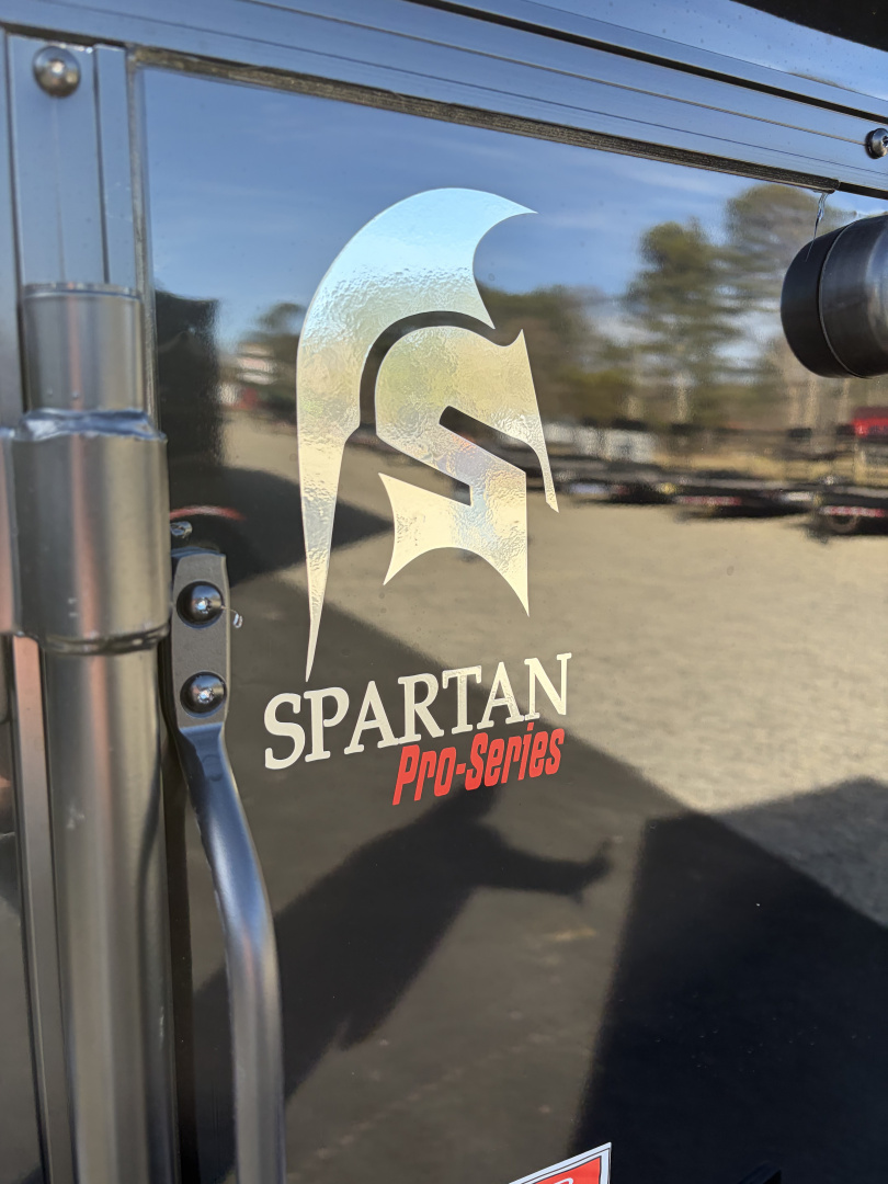 New 2026 Spartan 5X8 Pro-Series Enclosed Trailer, Side Door Barlock, Blackout Polycor, Stabledeck