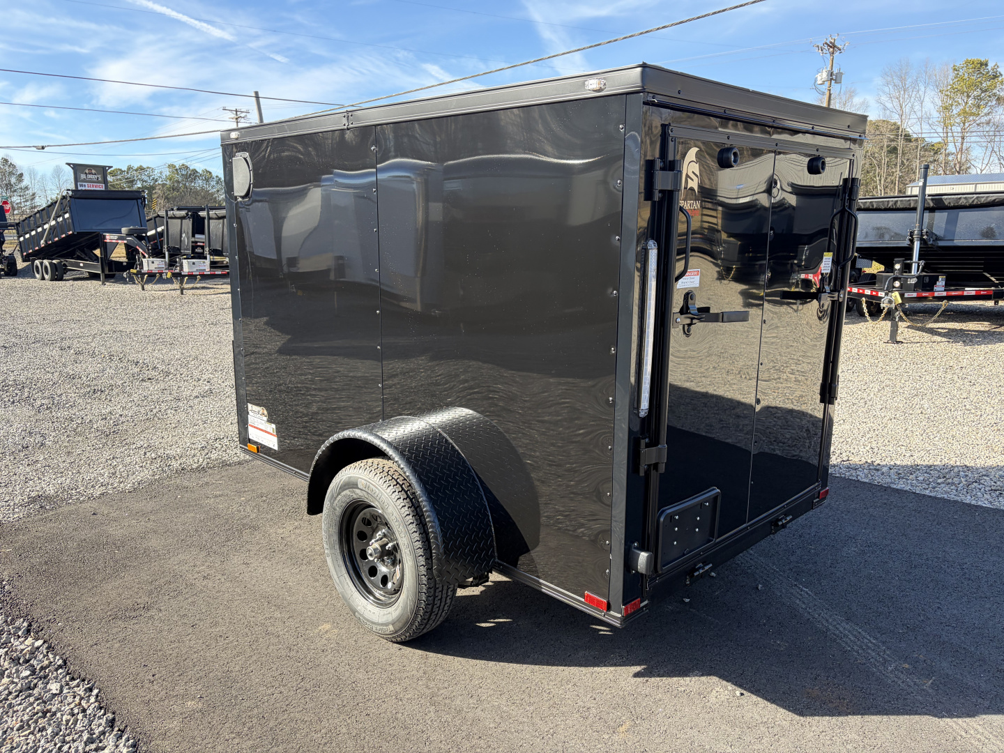 New 2026 Spartan 5X8 Pro-Series Enclosed Trailer, Side Door Barlock, Blackout Polycor, Stabledeck