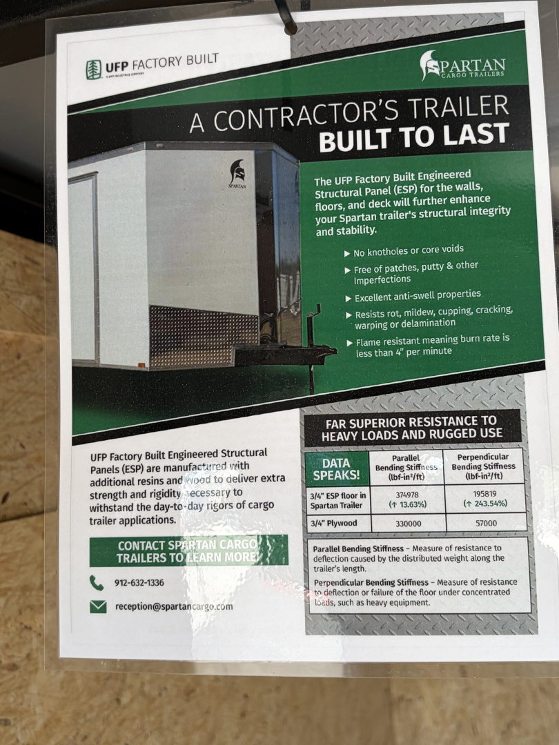 New 2026 Spartan 5X8 Pro-Series Enclosed Trailer, Side Door Barlock, Blackout Polycor, Stabledeck