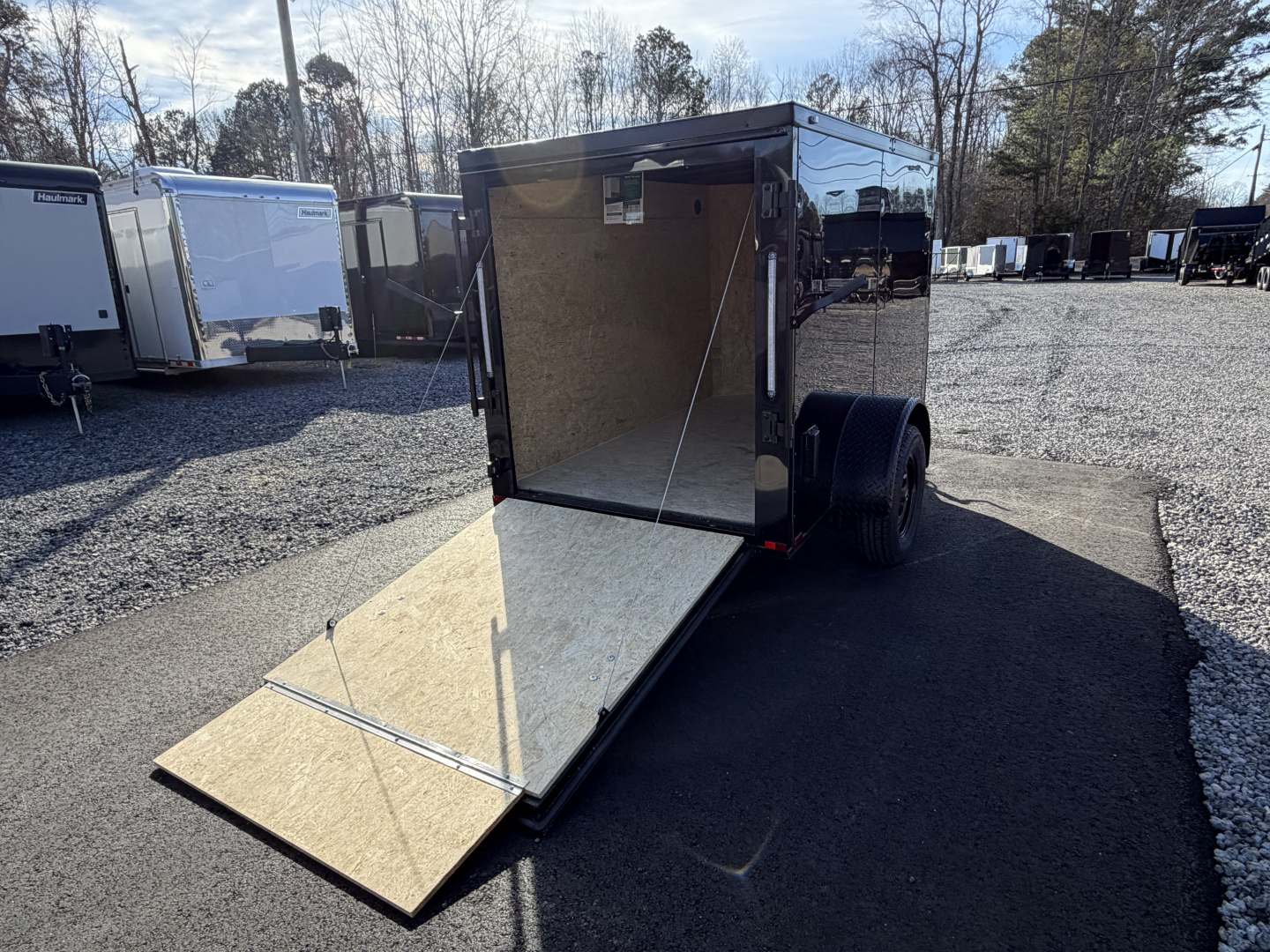 New 2026 Spartan 5X8 Pro-Series Enclosed Trailer, Side Door Barlock, Blackout Polycor, Stabledeck