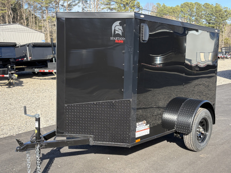 New 2026 Spartan 5X8 Pro-Series Enclosed Trailer, Side Door Barlock, Blackout Polycor, Stabledeck