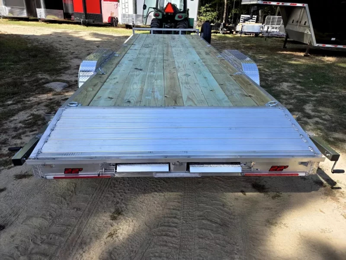 New 2026 7x22 14000lb gvwr aluminum equipment trailer with - Wolverine