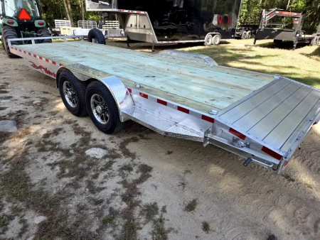 New 2026 7x22 14000lb gvwr aluminum equipment trailer with - Wolverine